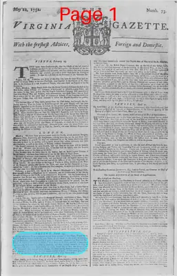 Page thumbnail for The Virginia Gazette