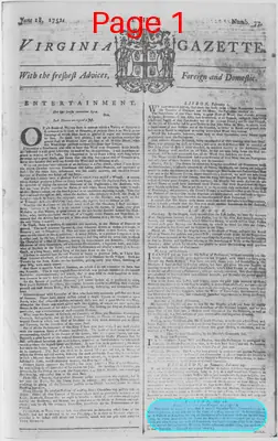 Page thumbnail for The Virginia Gazette