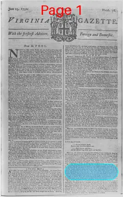 Page thumbnail for The Virginia Gazette