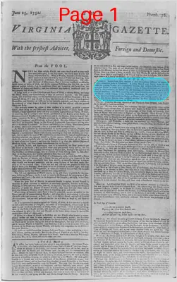 Page thumbnail for The Virginia Gazette