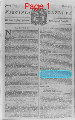 Page thumbnail for The Virginia Gazette