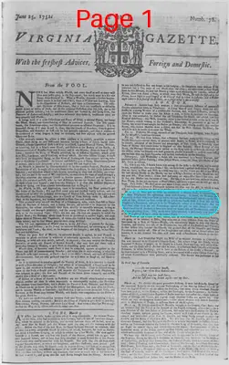 Page thumbnail for The Virginia Gazette
