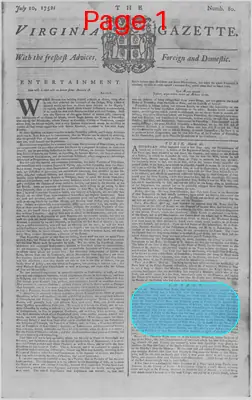 Page thumbnail for The Virginia Gazette