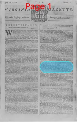 Page thumbnail for The Virginia Gazette