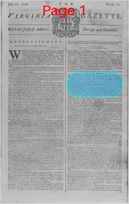 Page thumbnail for The Virginia Gazette