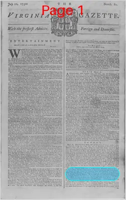 Page thumbnail for The Virginia Gazette