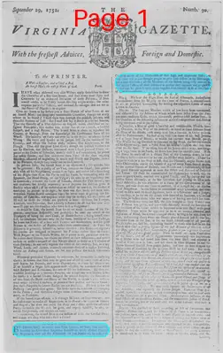 Page thumbnail for The Virginia Gazette