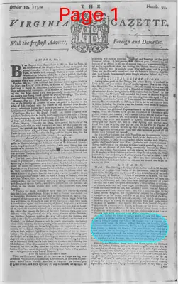 Page thumbnail for The Virginia Gazette