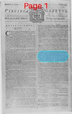 Page thumbnail for The Virginia Gazette