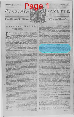 Page thumbnail for The Virginia Gazette
