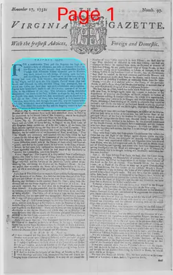 Page thumbnail for The Virginia Gazette
