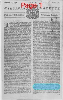 Page thumbnail for The Virginia Gazette