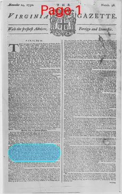 Page thumbnail for The Virginia Gazette