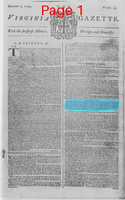 Page thumbnail for The Virginia Gazette