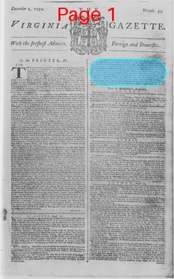 Page thumbnail for The Virginia Gazette