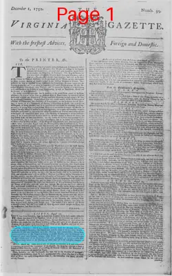 Page thumbnail for The Virginia Gazette