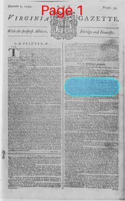 Page thumbnail for The Virginia Gazette