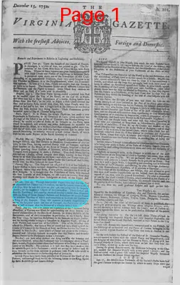 Page thumbnail for The Virginia Gazette