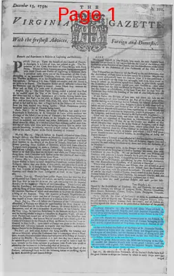Page thumbnail for The Virginia Gazette