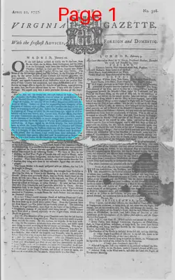Page thumbnail for The Virginia Gazette