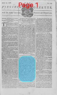 Page thumbnail for The Virginia Gazette
