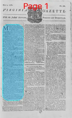 Page thumbnail for The Virginia Gazette