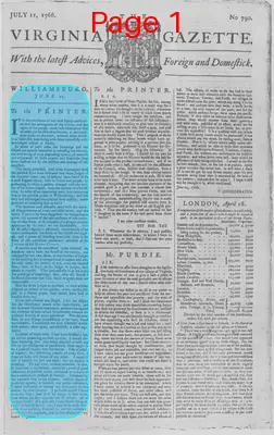 Page thumbnail for The Virginia Gazette