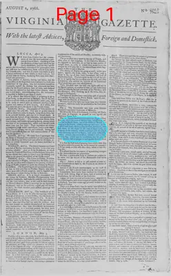 Page thumbnail for The Virginia Gazette