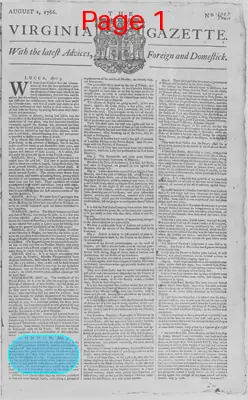 Page thumbnail for The Virginia Gazette