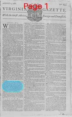 Page thumbnail for The Virginia Gazette