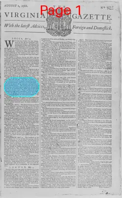 Page thumbnail for The Virginia Gazette