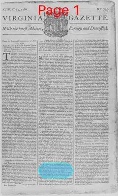Page thumbnail for The Virginia Gazette