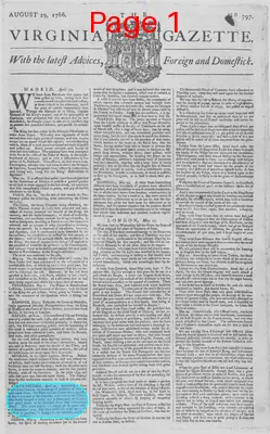 Page thumbnail for The Virginia Gazette