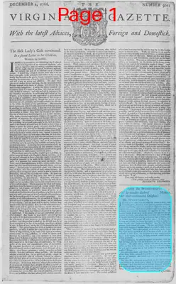 Page thumbnail for The Virginia Gazette