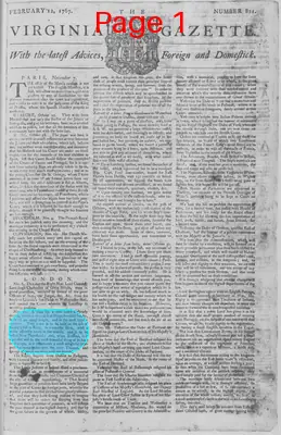 Page thumbnail for The Virginia Gazette