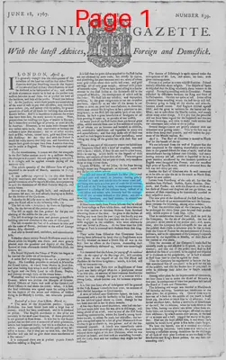 Page thumbnail for The Virginia Gazette