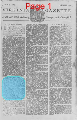 Page thumbnail for The Virginia Gazette