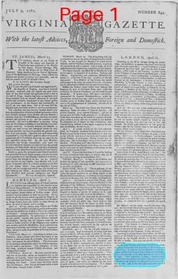 Page thumbnail for The Virginia Gazette