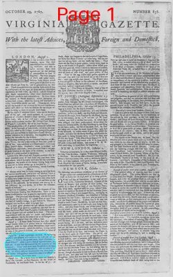 Page thumbnail for The Virginia Gazette