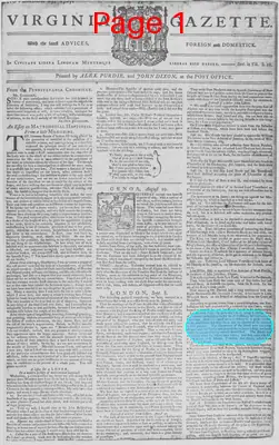 Page thumbnail for The Virginia Gazette