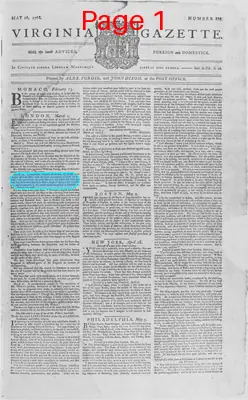 Page thumbnail for The Virginia Gazette