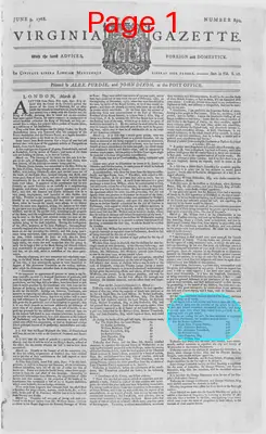 Page thumbnail for The Virginia Gazette