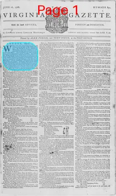 Page thumbnail for The Virginia Gazette