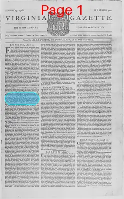 Page thumbnail for The Virginia Gazette