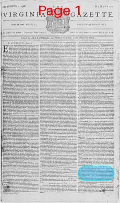 Page thumbnail for The Virginia Gazette