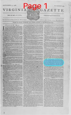 Page thumbnail for The Virginia Gazette