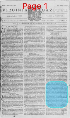 Page thumbnail for The Virginia Gazette