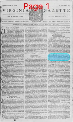 Page thumbnail for The Virginia Gazette
