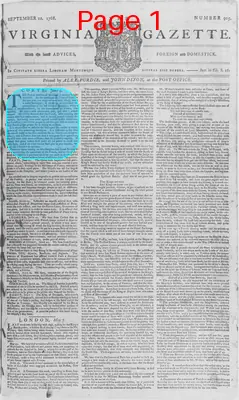 Page thumbnail for The Virginia Gazette