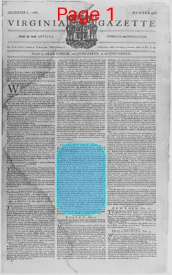 Page thumbnail for The Virginia Gazette